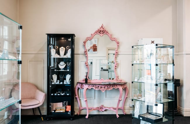 Jewellery cabinets on display at Cameron Jewellery.