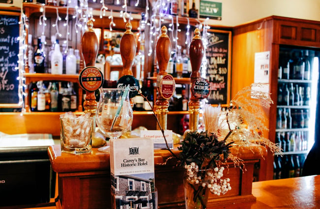 Wooden beers on tap.