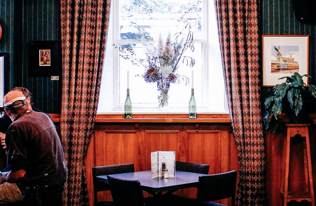 Table under a window.