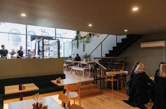 Inside the cafe.