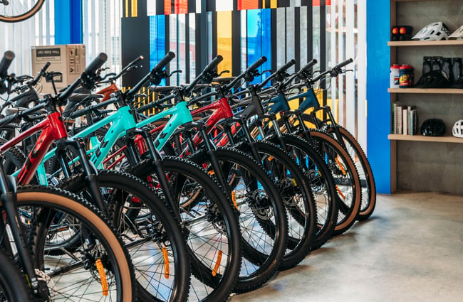 Lineup of bikes at Central Bicycle Studio.