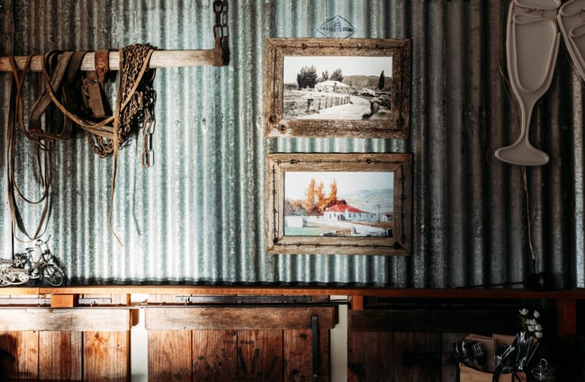 A close up of a corrugated iron wall.