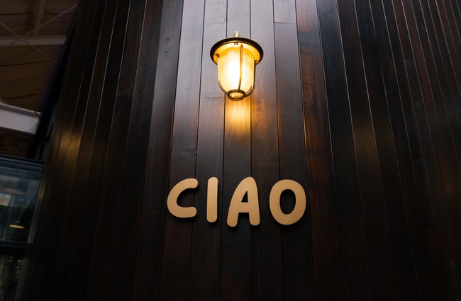 Ciao signage.