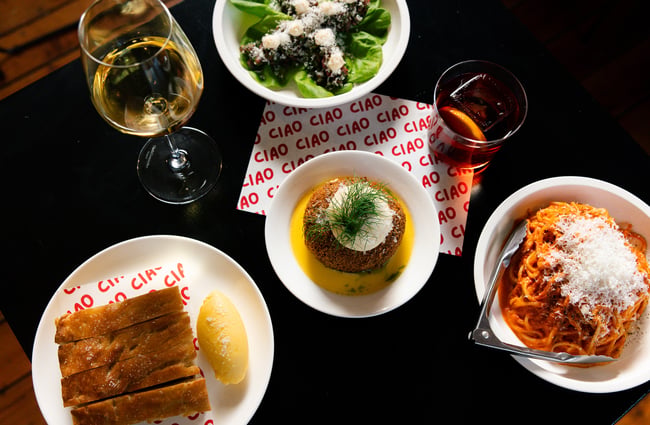 Selection of dishes on the table at Ciao within The Welder.