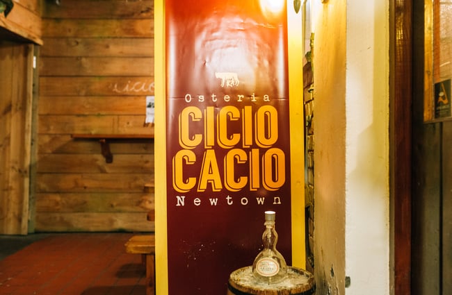 Cicio Cacio front sign.