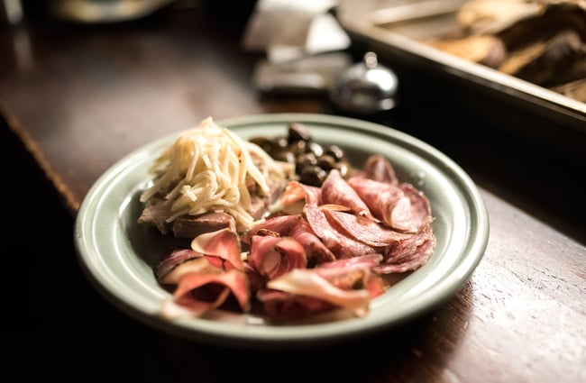 Plate of food.