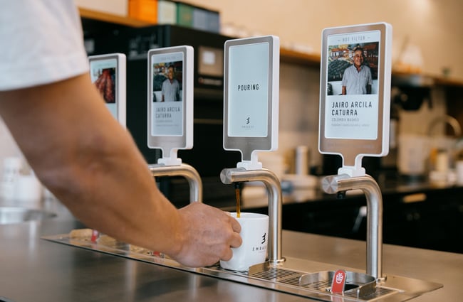 Filter coffee on tap at Coffee Embassy Cashel Street in Christchurch