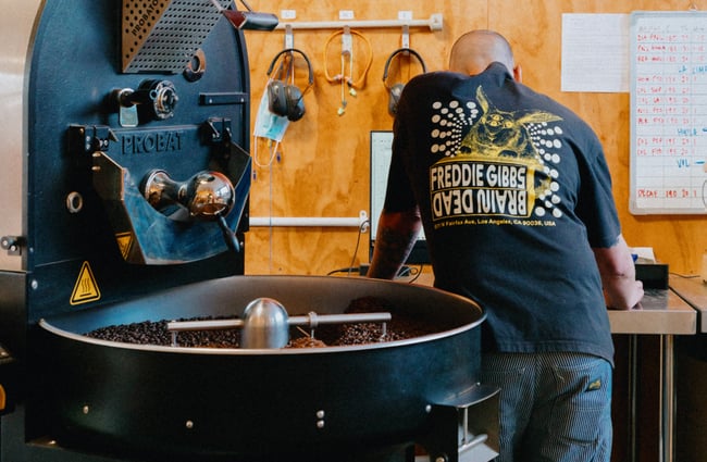 Coffee being roasted.
