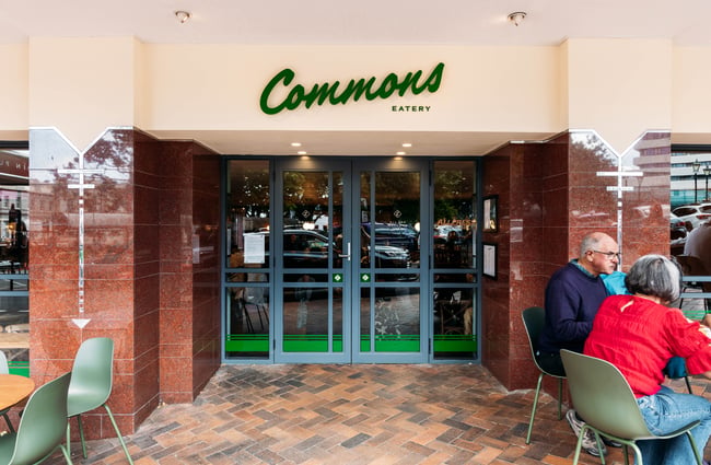 Diners outside at Commons Eatery.