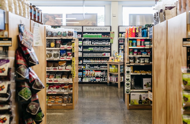 Wooden shelves inside.