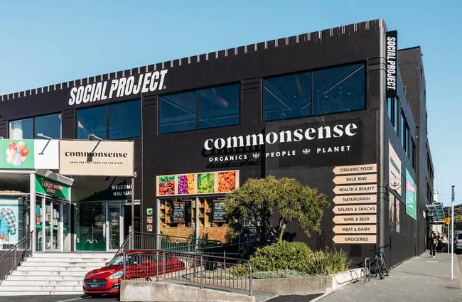 Exterior of Commonsense Organics on Tory Street in Wellington