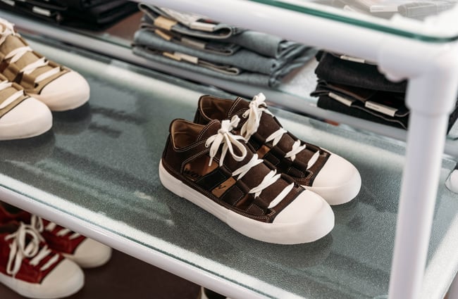 Shoes on display at Company Store.