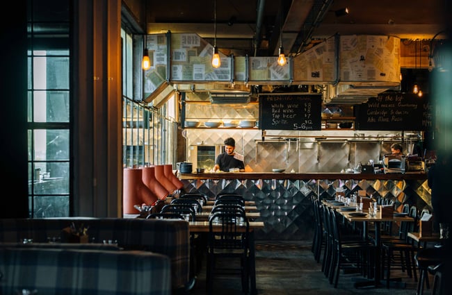 Chefs in the kitchen preparing for dinner service at Otto, Auckland.