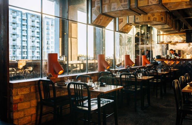 Interior space of Otto Restaurant in Auckland.