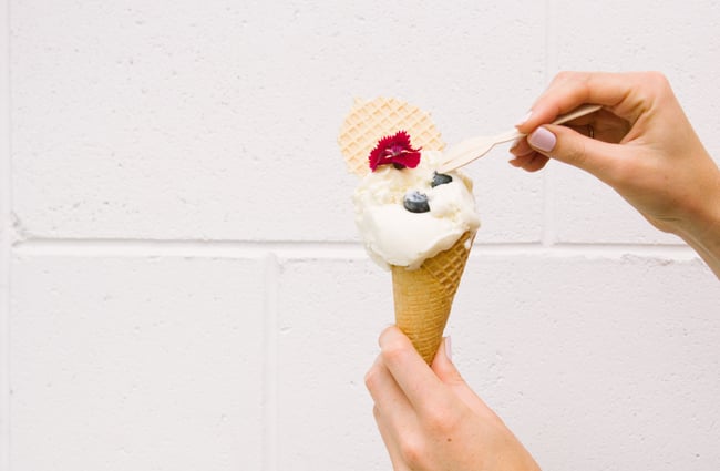 Close up of an ice cream.
