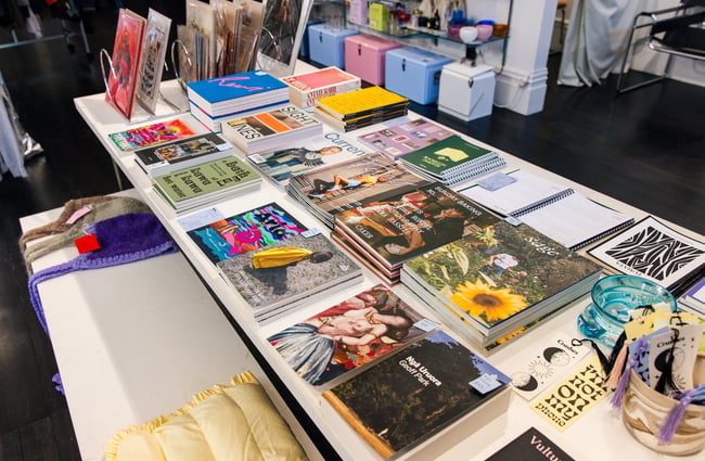 A close up of books on a table.
