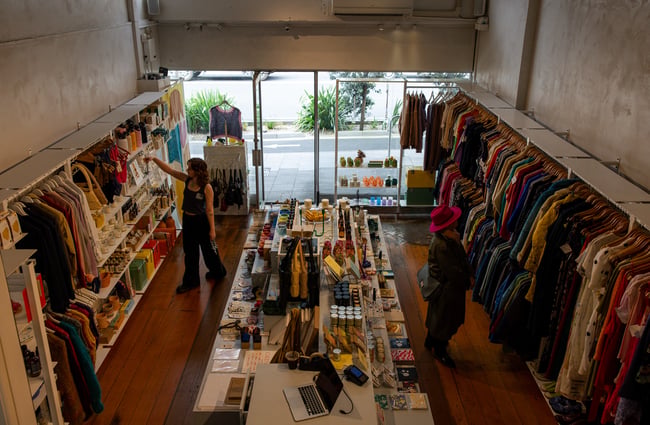 Birdseye view of the store.