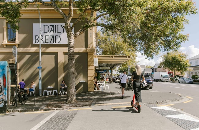 A view of the Daily Bread building from the street.