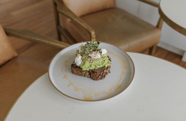 A close up of avocado on taost.