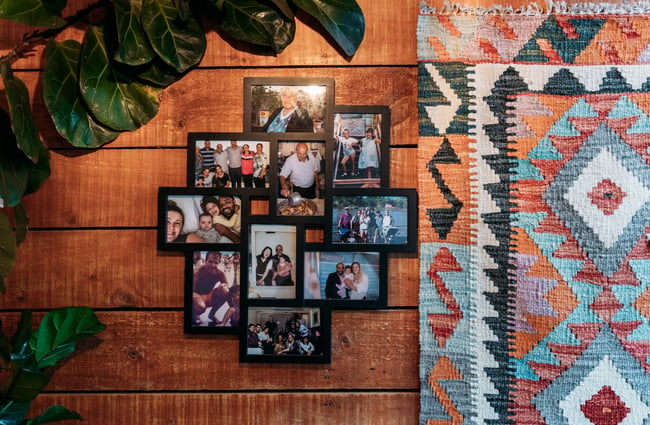 Family photos on the wall at Damascus.