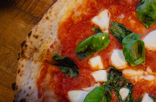 Close up of pizza.