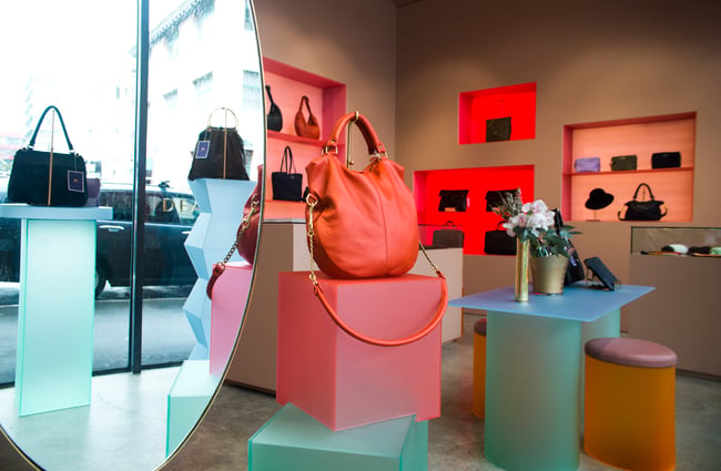 Coloured bags.