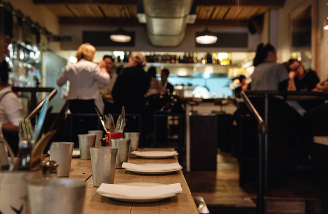Set tables inside.