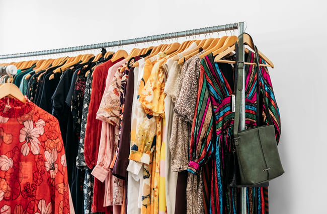 Colourful clothing on a rack in Different Avenue.