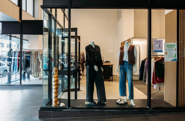 Mannequins in the window at Different Avenue.