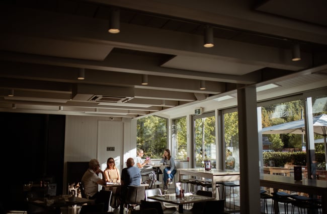 Indoor dining space with light coming through at Dishery in Arrowtown Queenstown
