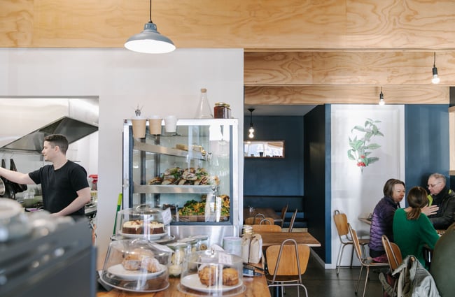 The cafe space at Dispense Espresso in Christchurch.