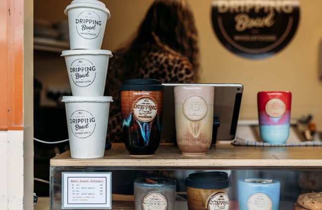 Ceramic mugs for sale at Dripping Bowl.
