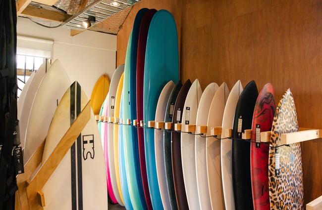 Surfboards at Drop In Surf & Supply.