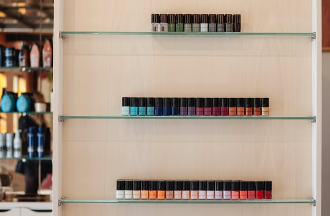 Nail polish on display.
