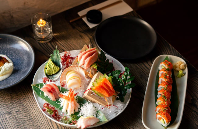 Japanese food on a table.