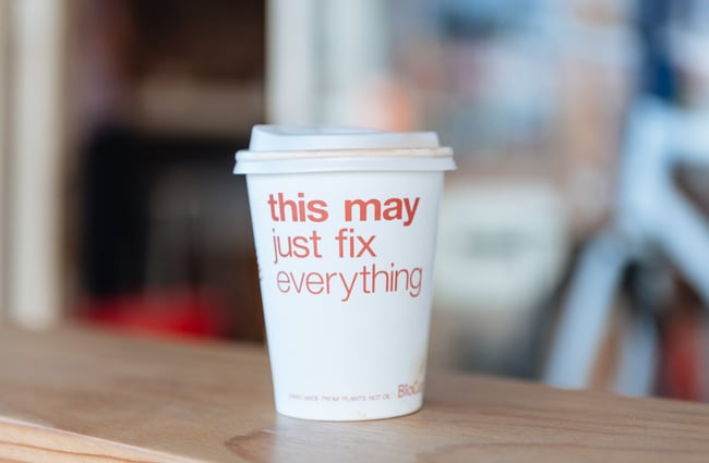 A coffee cup.