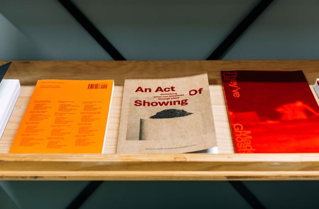 Close up of a book on a table.