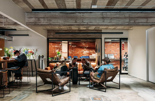 Co-working space at Eva's Garage.
