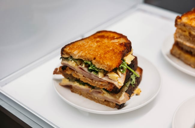 Epic sandwich at Eva's Garage.