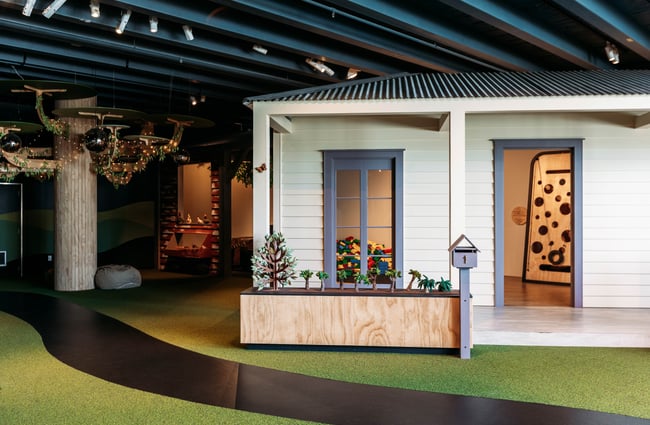 A little white hut inside Waikato Museum.