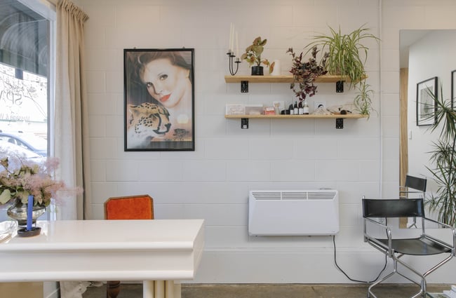 Overview of interior space at Face It in Sumner