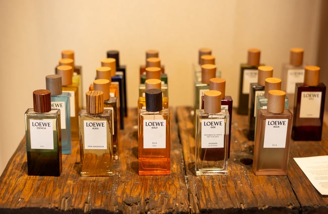 Lineup of Loewe perfume at Faradays in Parnell Auckland