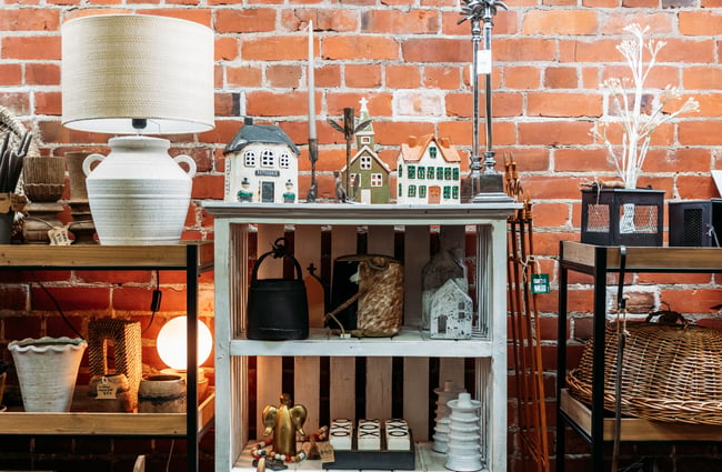Homewares on display at Fat Rabbit in Rangitikei.