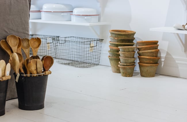 Homewares on floor.