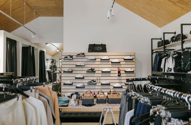 Shoes on display at Fearless, Wānaka.