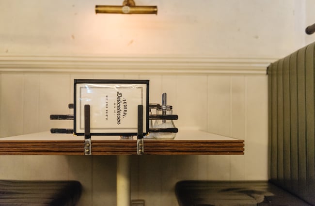 Federal menu on table.
