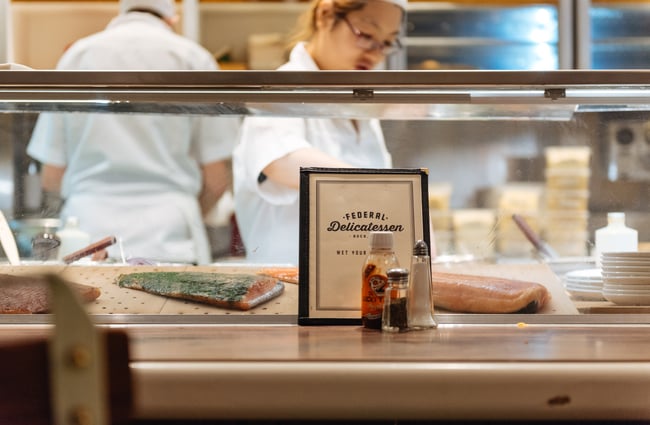 Menus by glass.