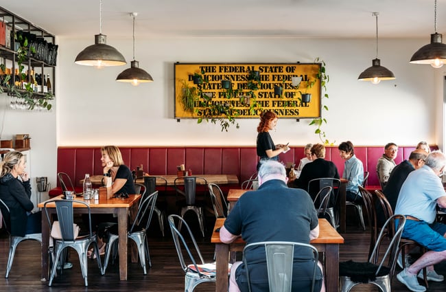 The inside of the cafe at Federal Diner.
