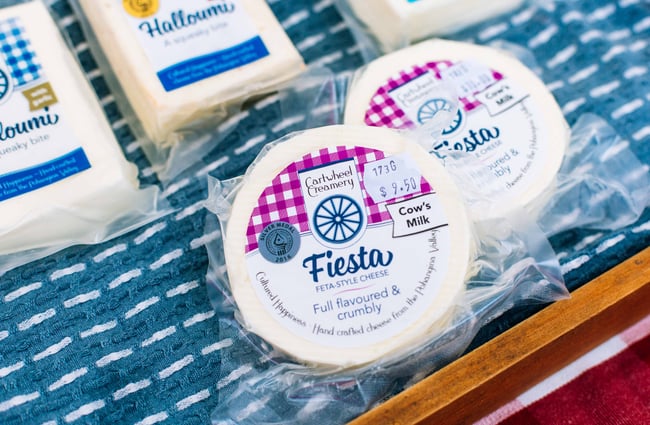 Close up of cheese on a table.