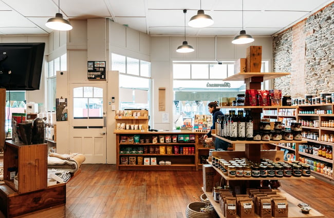 The bright interior of Feinerman’s General Store Roxburgh.